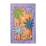 HERMÈS PALM TREE BEACH TOWEL 150cm long, 90cm wide. Terry cloth multicolour (purple, orange and ...