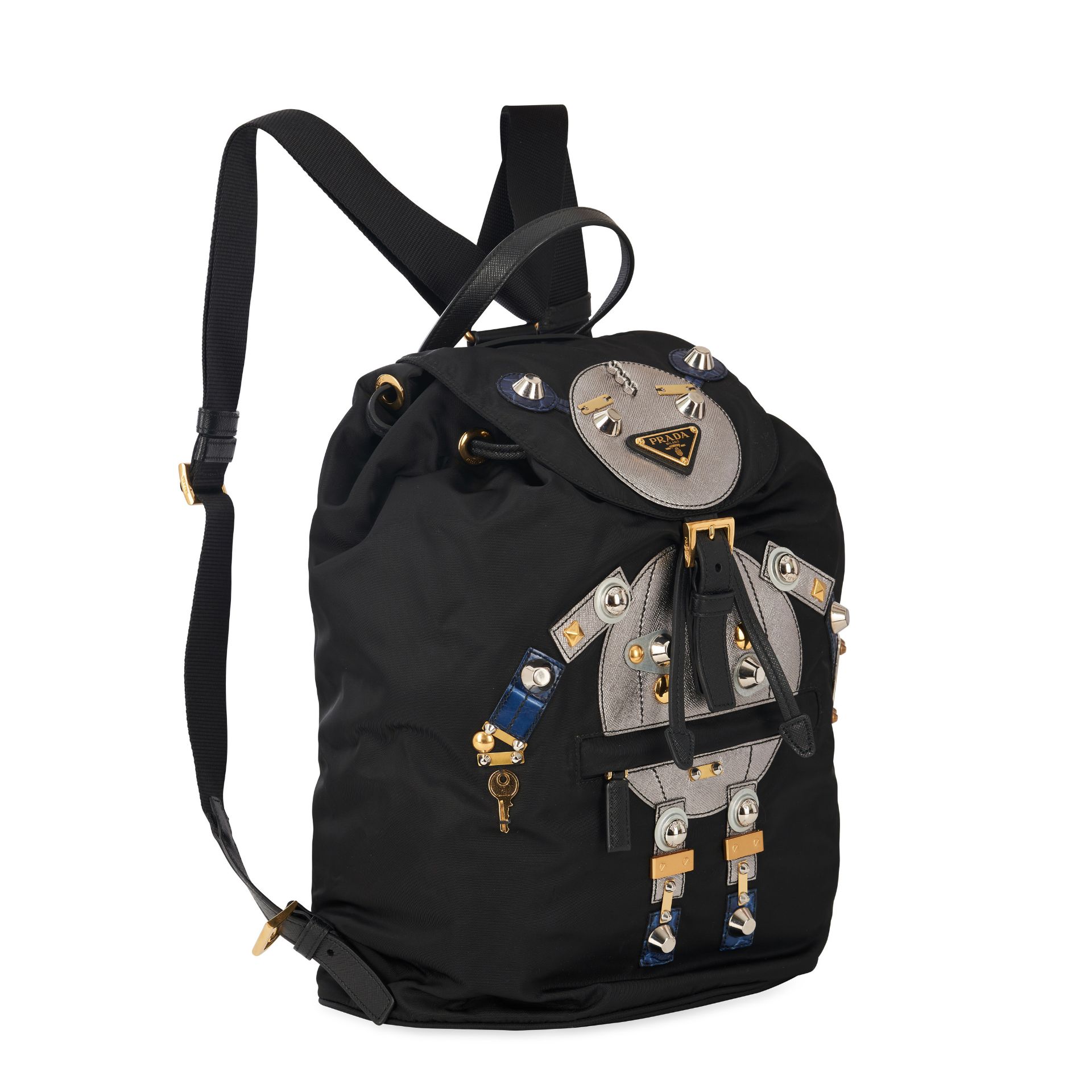 PRADA NYLON ROBOT BACKPACK Condition grade A. 30cm long, 40cm high. Black nylon backpack with g... - Image 3 of 7