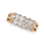 OSCAR HEYMAN, A DIAMOND DRESS RING in 18ct yellow gold and platinum, set with eight octagonal ste...