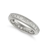 TIFFANY & CO., A DIAMOND ETERNITY RING in platinum, set all around with a row of radiant cut diam...