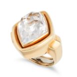 DAVID WEBB, A VINTAGE ROCK CRYSTAL DRESS RING, CIRCA 1975 in 18ct yellow gold, set with a large r...