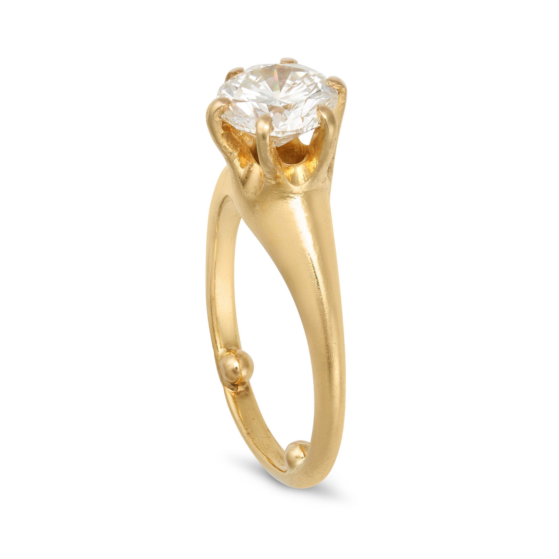 CARTIER, A 1.51 CARAT SOLITAIRE DIAMOND RING in 18ct yellow gold, set with a round brilliant cut ... - Bild 2 aus 2