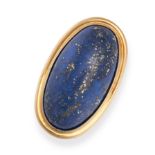 GEORG JENSEN, A VINTAGE LAPIS LAZULI RING in 18ct yellow gold, set with a large cabochon lapis la...