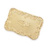 J.F BAUTTE & CIE, AN ANTIQUE SWISS GOLD SNUFFBOX in 18ct yellow gold, the box decorated with engi...