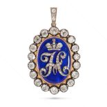 AN IMPORTANT ANTIQUE IMPERIAL RUSSIAN DIAMOND AND ENAMEL PRESENTATION PENDANT, 19TH CENTURY in ye...