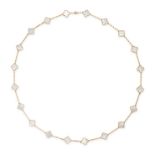 VAN CLEEF & ARPELS, A MOTHER OF PEARL ALHAMBRA NECKLACE in 18ct yellow gold, the chain punctuated...