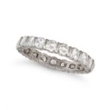 TIFFANY & CO., A DIAMOND ETERNITY RING in platinum, set all around with a row of round brilliant ...
