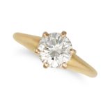 CARTIER, A 1.51 CARAT SOLITAIRE DIAMOND RING in 18ct yellow gold, set with a round brilliant cut ...