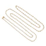 A YELLOW DIAMOND BEAD NECKLACE in 18ct yellow gold, the chain necklace set with faceted yellow di...