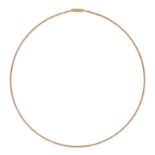 AN ANTIQUE GOLD CHAIN NECKLACE in yellow gold, in foxtail design, no assay marks, 46.0cm, 5.5g.