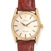 ROLEX - A VINTAGE ROLEX OYSTER PERPETUAL WRISTWATCH in 14ct yellow gold, 1010, 1659XXX, c.1967, 2...