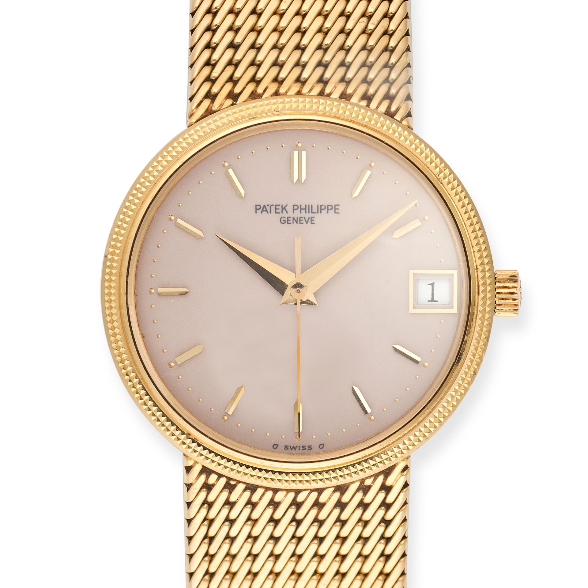 PATEK PHILIPPE - A PATEK PHILIPPE CALATRAVA AUTOMATIC WRISTWATCH in 18ct yellow gold, 3802/205, 2...