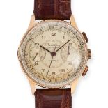 BREITLING - A VINTAGE BREITLING CHRONOMAT CHRONOGRAPH WRISTWATCH in 18ct yellow gold, model ref. ...