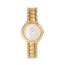 EBEL - A LADIES VINTAGE DIAMOND AND MOTHER OF PEARL EBEL BELUGA WRISTWATCH in 18ct yellow gold, 4...