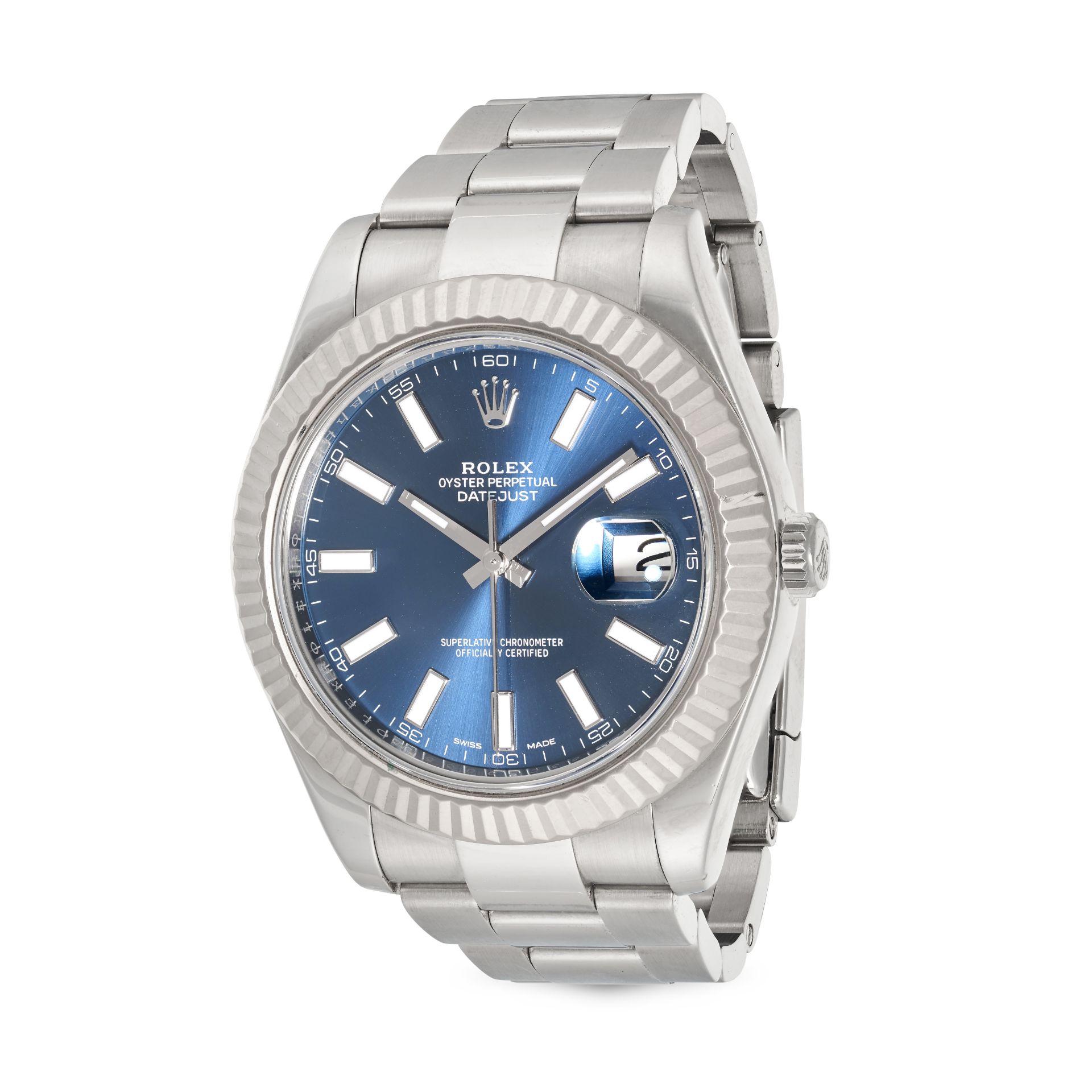 ROLEX - A ROLEX OYSTER PERPETUAL DATEJUST II WRISTWATCH in stainless steel, 116334, the blue sunb... - Image 3 of 3