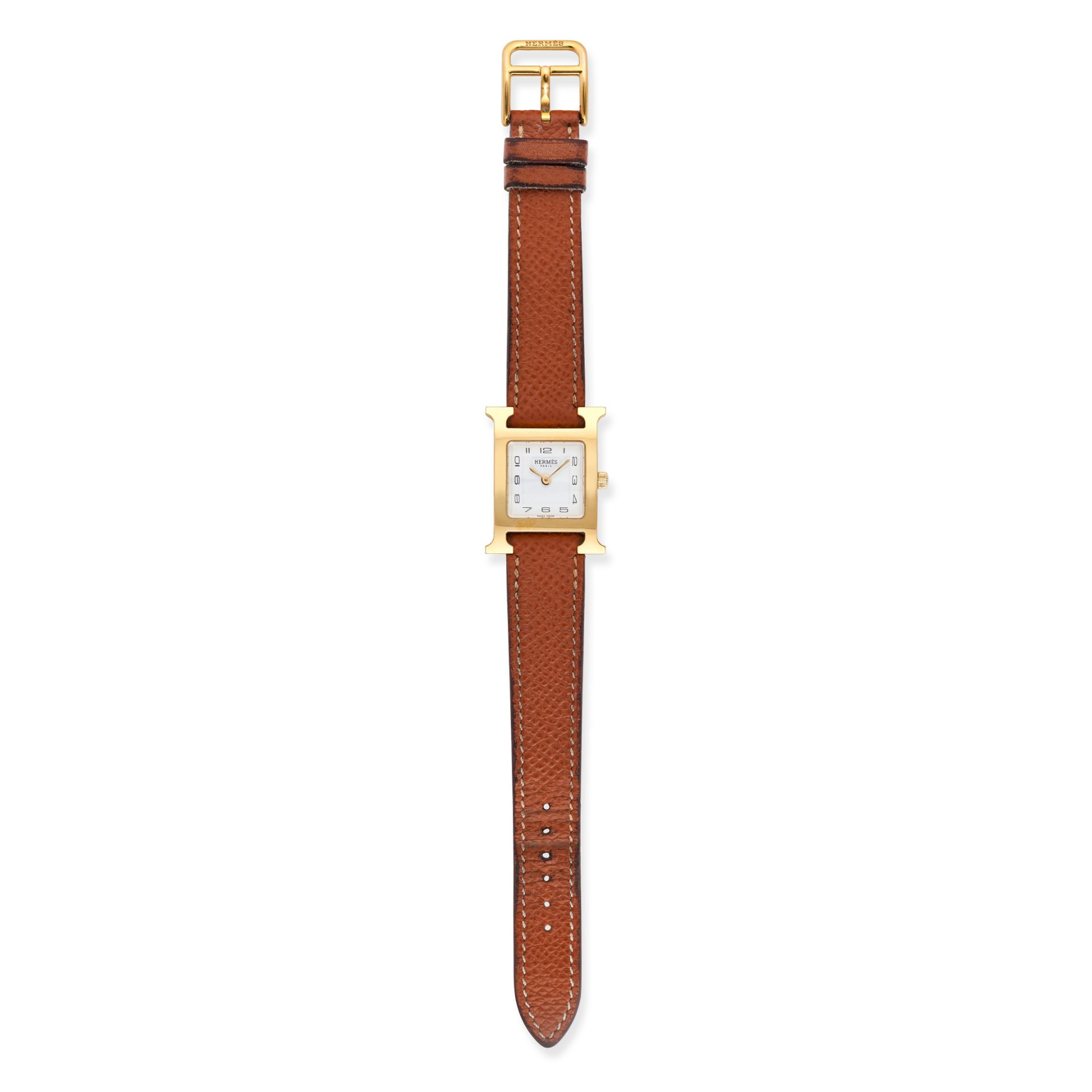 HERMES - AN HERMES "H" WRISTWATCH in gold plate and stainless steel, HH1.201, 3016603, the square... - Image 2 of 2