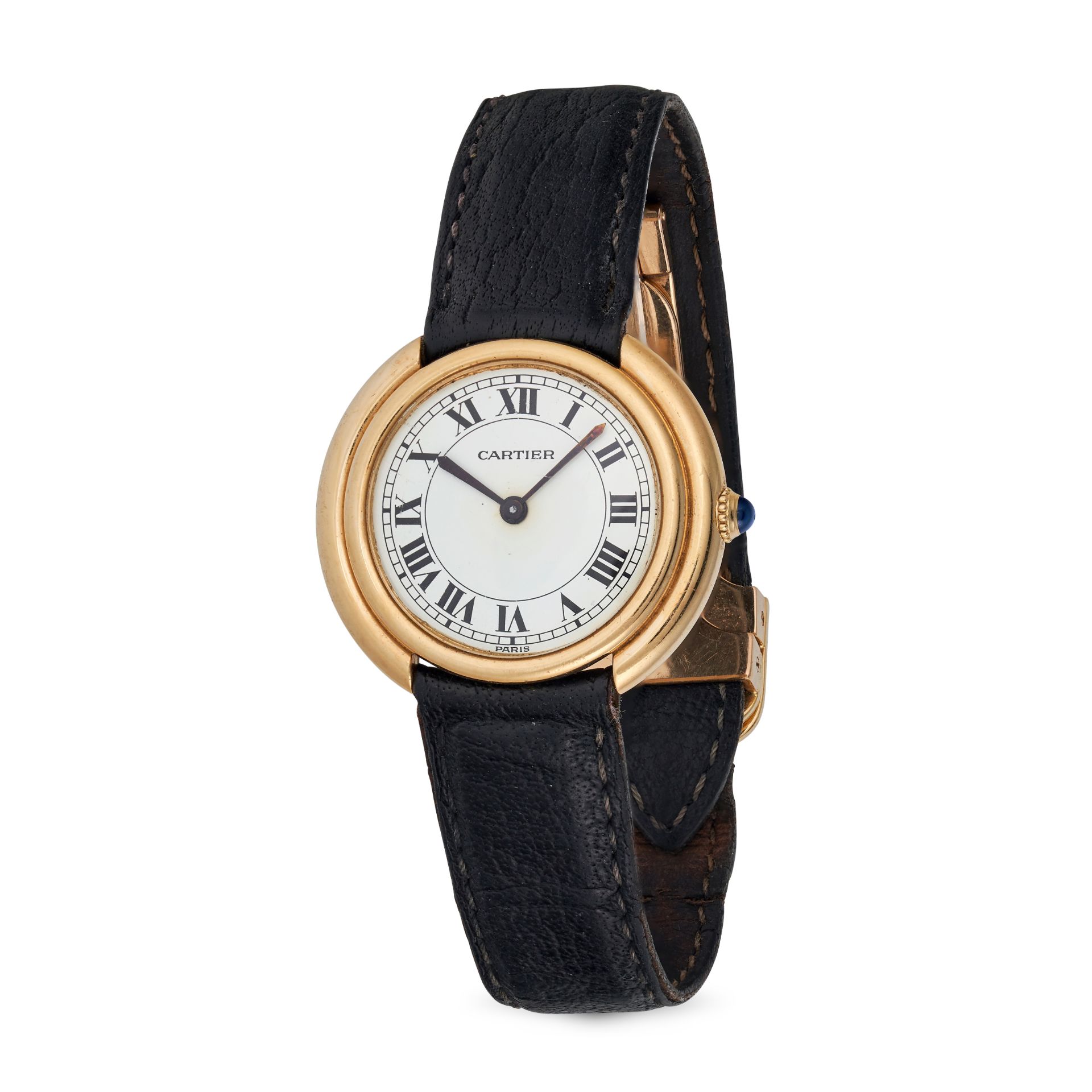 CARTIER - A CARTIER PARIS VENDOME RONDE AUTOMATIC WRISTWATCH in 18ct yellow gold, 170030484, the ...
