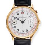 EBERHARD & CO. - A VINTAGE EBERHARD & CO WRISTWATCH in 18ct yellow gold, 187585, the circular whi...