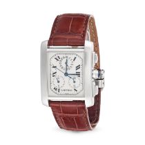 CARTIER - A CARTIER TANK FRANCAISE CHRONOGRAPH WRISTWATCH in stainless steel, 2303, the rectangul...