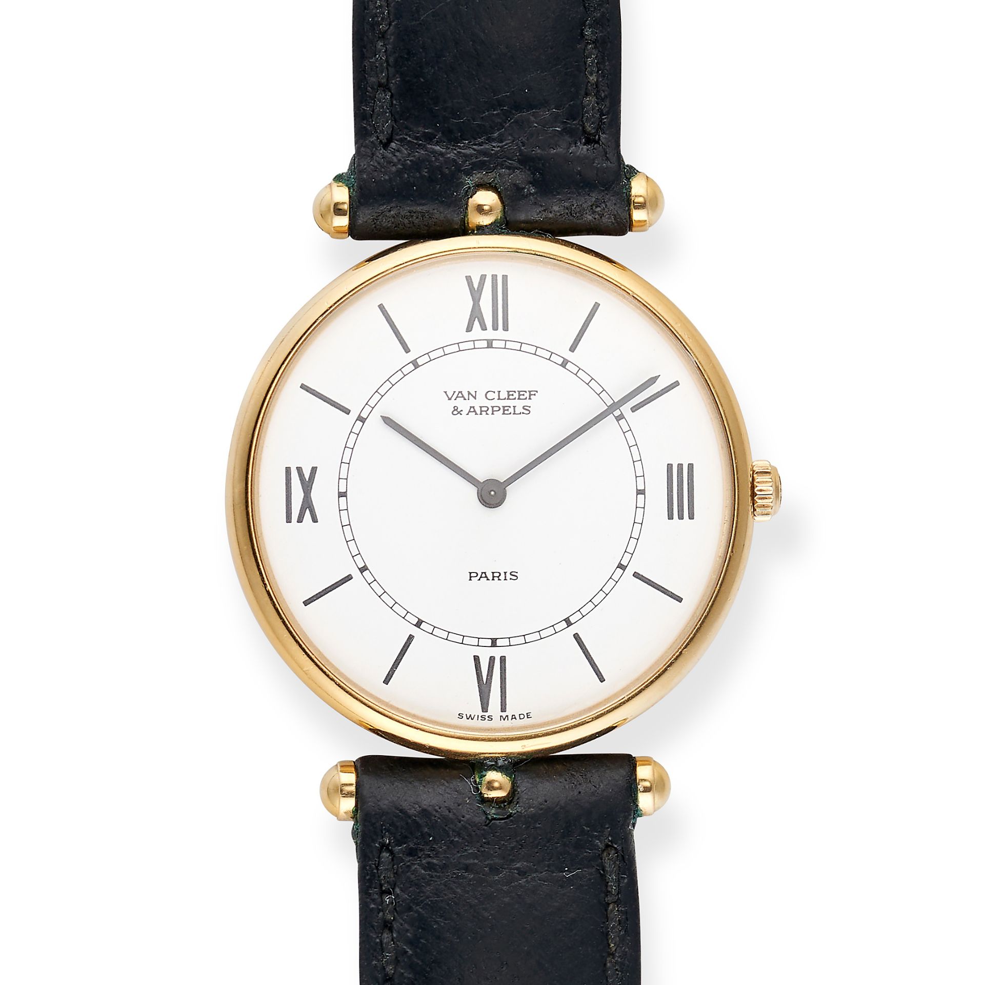 VAN CLEEF & ARPELS - A VAN CLEEF & ARPELS VENDOME WRISTWATCH in 18ct yellow gold, 1801, 990XX, th...