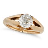 A DIAMOND GYPSY RING in 18ct yellow gold, set with an old European cut diamond of approximately 1...
