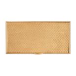 CARTIER, A GOLD CIGARETTE CASE in 18ct yellow gold, the rectangular case with hinged lid in engin...