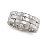 CARTIER, A MAILLON PANTHERE RING in 18ct white gold, the band comprising maillon links, signed Ca...