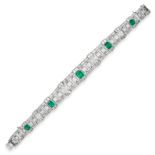 BULGARI, AN IMPORTANT AND MAGNIFICENT COLOMBIAN EMERALD AND DIAMOND BRACELET in platinum and 18ct...