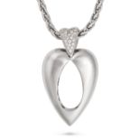 PIAGET, A DIAMOND HEART PENDANT NECKLACE, 1996 in 18ct white gold, the pendant deigned as an open...