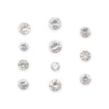 NO RESERVE - A COLLECTION OF UNMOUNTED DIAMONDS round brilliant cut, all totalling approximately ...