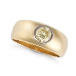 A DIAMOND GYPSY RING in 18ct yellow gold, set with a round brilliant cut diamond of approximately...