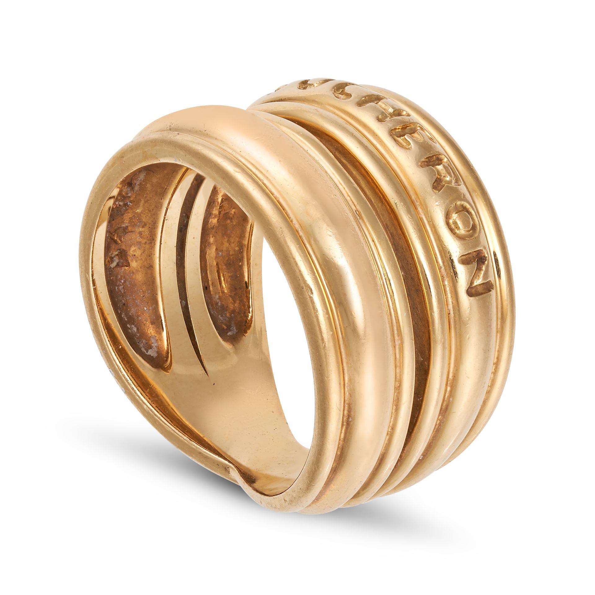 BOUCHERON, A GOLD DRESS RING in 18ct yellow gold, the stylised double band crossing over at the b... - Image 2 of 2