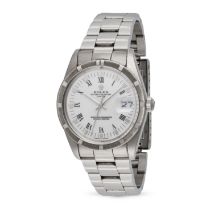 ROLEX - A ROLEX OYSTER PERPETUAL DATE in stainless steel, 15010 P88XXXX, the circular white dial ...