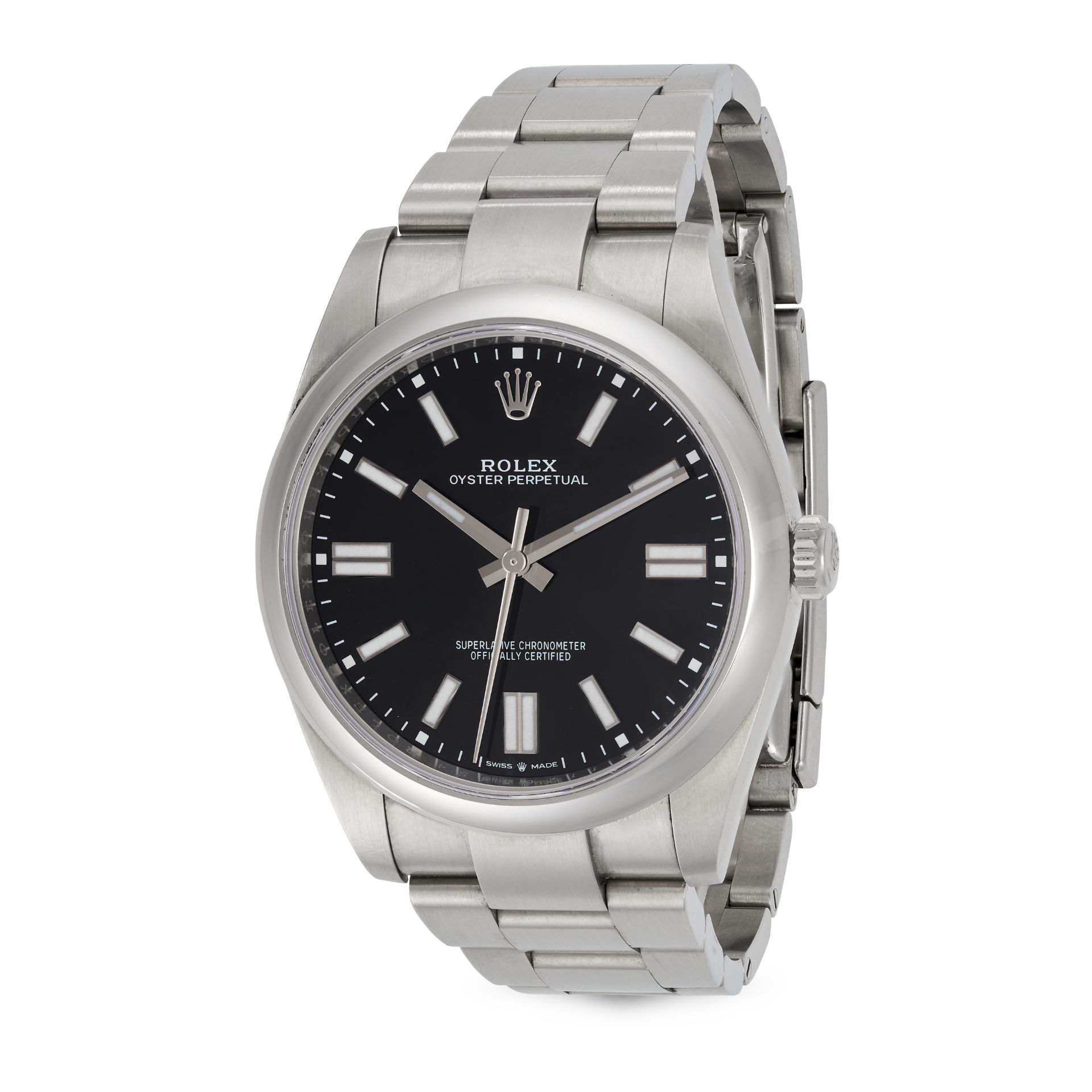 ROLEX - A ROLEX OYSTER PERPETUAL 41 AUTOMATIC WRISTWATCH in stainless steel, 124300, 11Z6XXXX, c....