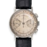OMEGA - A VINTAGE OMEGA OVERSIZED CHRONOGRAPH WRISTWATCH in stainless steel, 9977XXX, the circula...