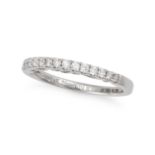 A DIAMOND HALF ETERNITY RING in 18ct white gold, half set with a row of round cut diamonds, inscr...