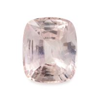 AN UNMOUNTED PADPARADSCHA SAPPHIRE rectangular cushion mixed cut, 3.05 carats. Accompanied by a g...