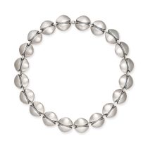 HENNING KOPPEL FOR GEORG JENSEN, A SILVER NECKLACE design number 270, comprising a row of stylise...