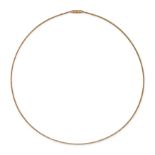 AN ANTIQUE GOLD CHAIN in yellow gold, in foxtail design, no assay marks, 46.0cm, 5.5g.