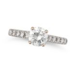A SOLITAIRE DIAMOND RING in 18ct white gold, set with a round brilliant cut diamond of 1.00 carat...