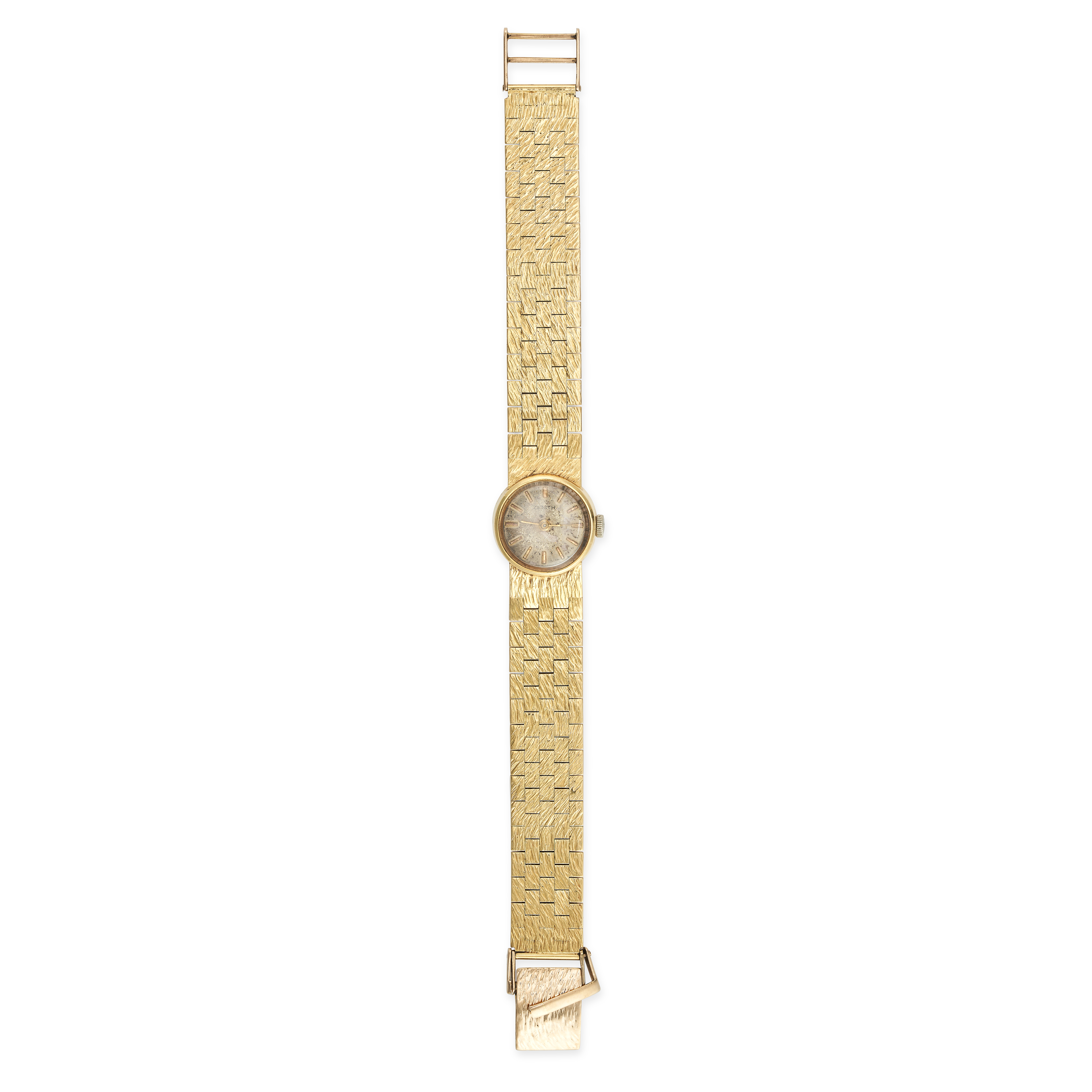 ZENITH - A LADIES VINTAGE ZENITH WRISTWATCH in 18ct yellow gold, 17 jewel manual wind movement, t...