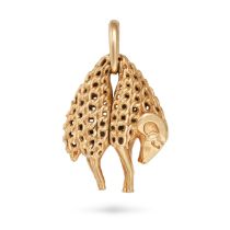 CARTIER, A GOLDEN FLEECE PENDANT in 18ct yellow gold, designed as the Golden Fleece, signed Carti...