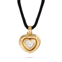 NO RESERVE - A DIAMOND HEART PENDANT NECKLACE in 18ct yellow gold, the heart shaped pendant compr...