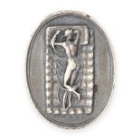 NO RESERVE - A SILVER CAMEO depicting a goddess lying upon a mattress, no assay marks, 2.5cm, 8.2g.