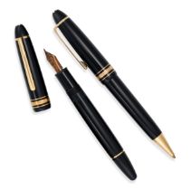 NO RESERVE - TWO MONTBLANC PENS, one a ballpoint pen and one a fountain pen, signed Montblanc.
