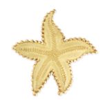 TIFFANY & CO., A VINTAGE STARFISH BROOCH, 1970S in 18ct yellow gold, designed as a textured starf...