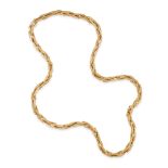 CHARLES DE TEMPLE, A MODERNIST DIAMOND SAUTOIR NECKLACE, 1972 in 18ct yellow gold, designed as a ...