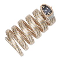 BULGARI, A BIMETAL BULGARI SERPENTI WRISTWATCH in 18ct rose gold and stainless steel, SP35SPG, th...