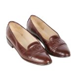 CHANEL BROWN CC LOAFERS Condition grade B-. Size 39. Heel height 3.2cm. Brown toned leather wit...