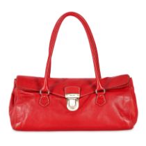 PRADA VINTAGE RED SHOULDER BAG Condition grade B-. 35cm long, 15cm high. 20cm handle drop. Red ...